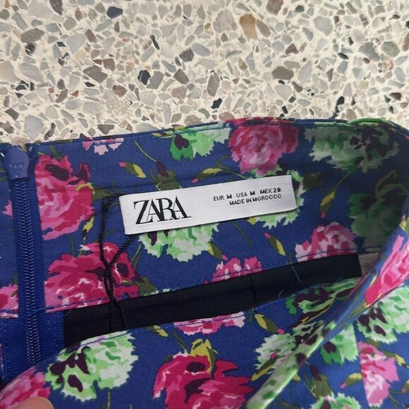 New Zara floral print mini skirt large bow blogger favorite medium m - Picture 6 of 7